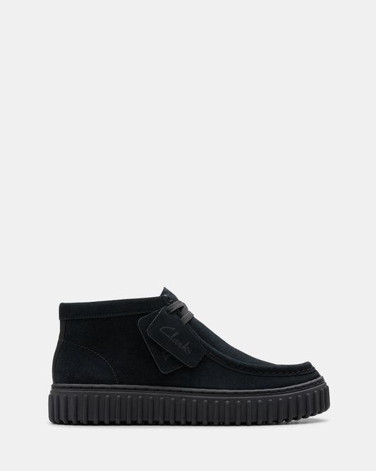 Tor Hill Older Kids Black Suede